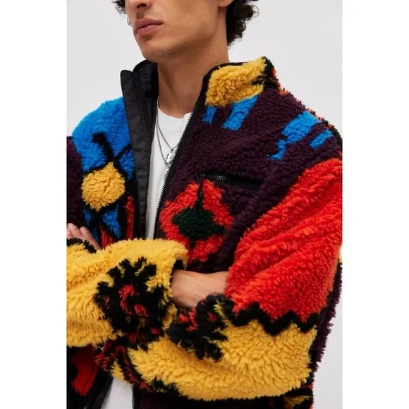 New OBEY Moroccan Rug Pattern Fleece Full Zip Jacket Small - Picture 6 of 10